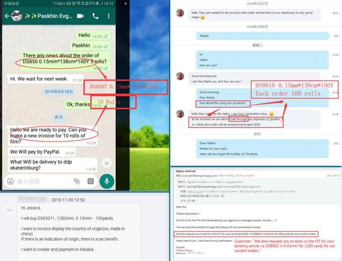 100 Yards / Roll TPU Hotmelt Film 0,08 mm Grubość 138 cm Szerokość Film klejący 3